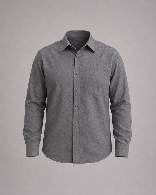 Men's Plus Size Charcoal Grey Casual Shirt
